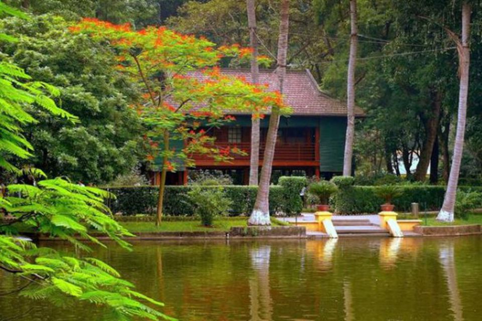 Pavilion and lake inside the walled grounds of the Temple of Literature in Hanoi